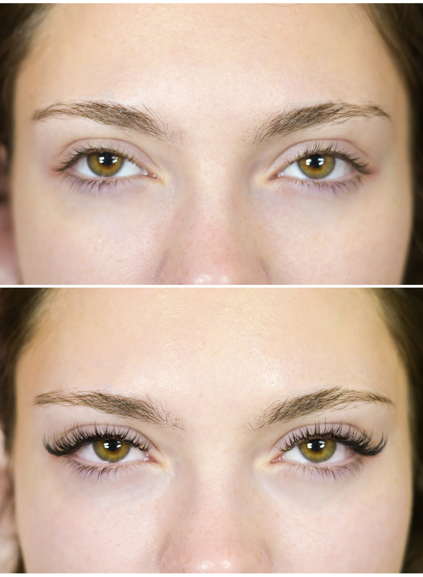 Half Set Volume Before and After - Custom cat eye lash extensions
